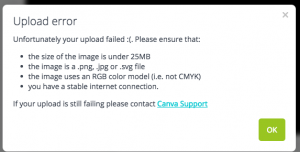 Canva upload error