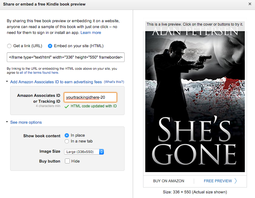 Embed Amazon Book Previews