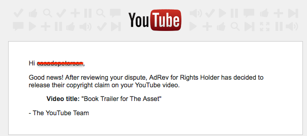youtube copyright claim released