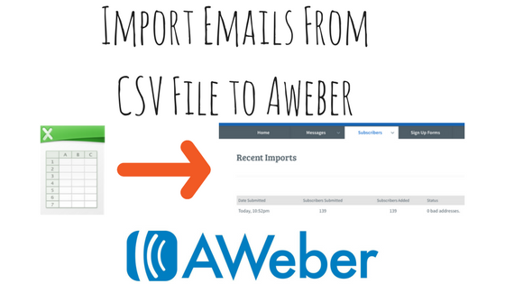 Import emails to Aweber