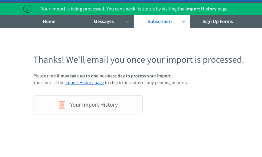 Import emails to Aweber