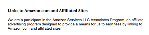 Amazon Affiliate Disclosure