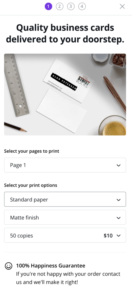 Quality business cards from Canva.